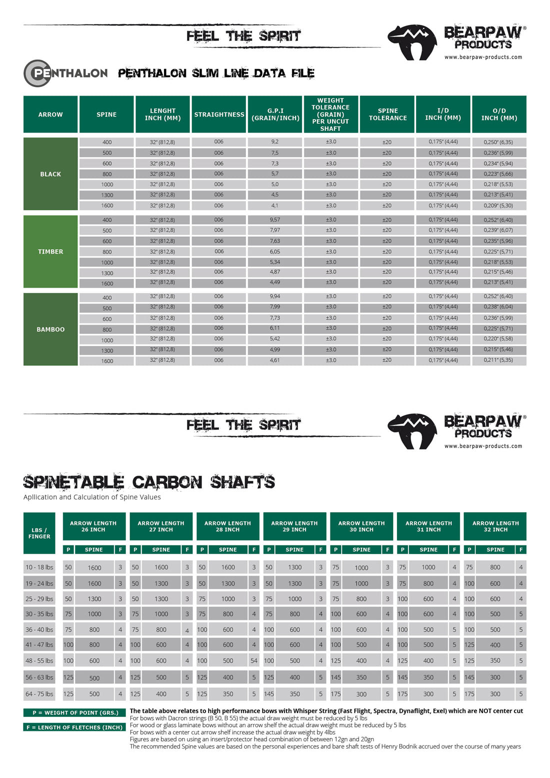 Penthalon Carbonschäfte Hunter Extreme