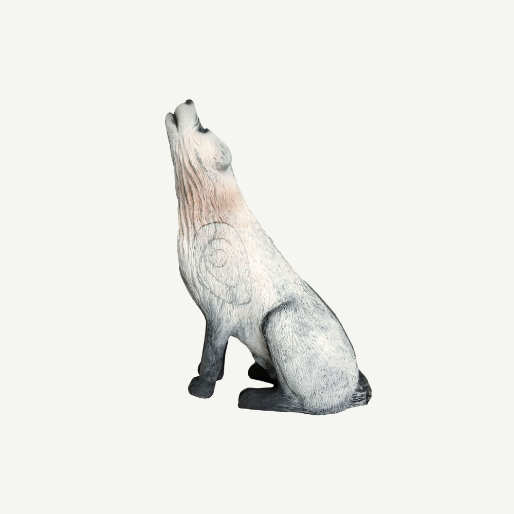 Leitold Wolf weiss sitzend heulend