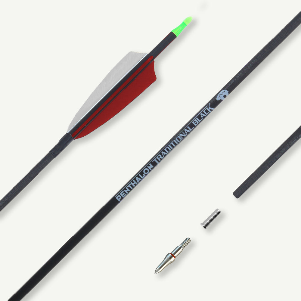 Penthalon Carbonpfeile Traditional Black Naturfedern 600