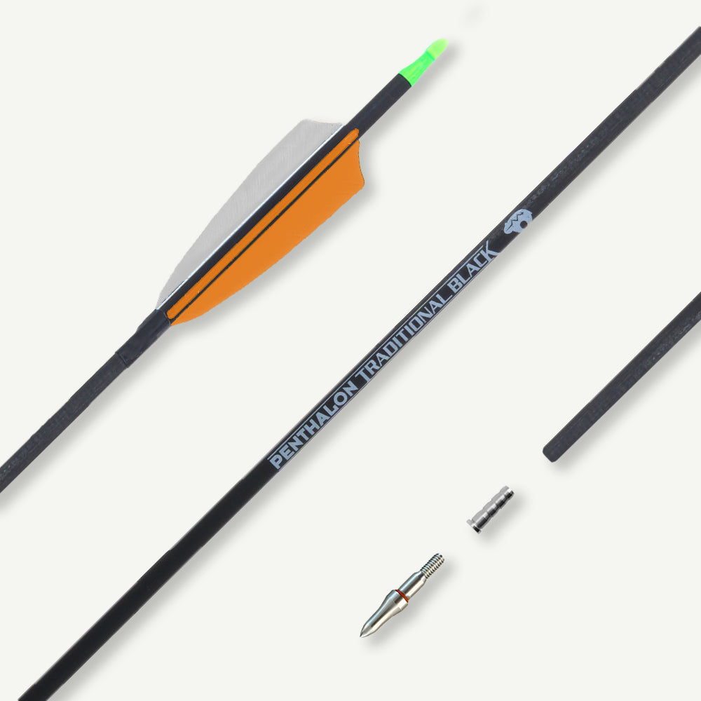 Penthalon Carbonpfeile Traditional Black Naturfedern 800