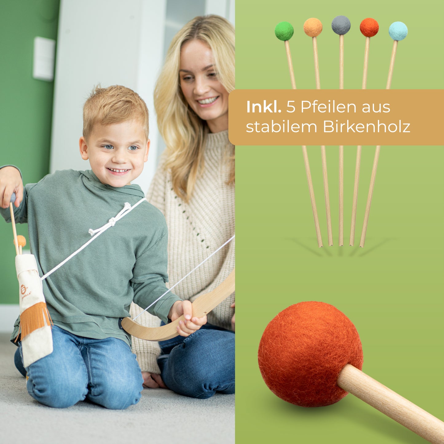 BOWRILLA Pfeil und Bogen Holzspielzeug