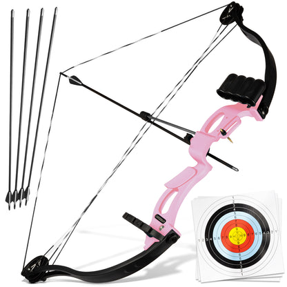 BOWRILLA Compoundbogen Einsteiger - Starter Set - 15-29 lbs - 34 Zoll pink