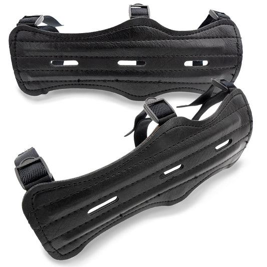 BOWRILLA Armschutz Junior – Verstellbar, Schwarz, Kunstleder