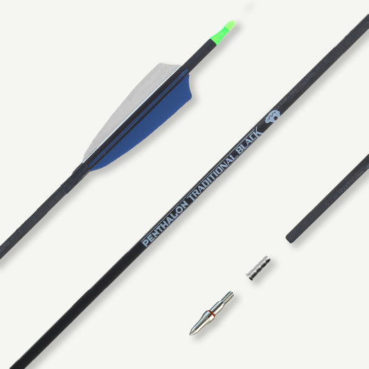 Penthalon Carbonpfeile 40812 Traditional Black Naturfedern 350