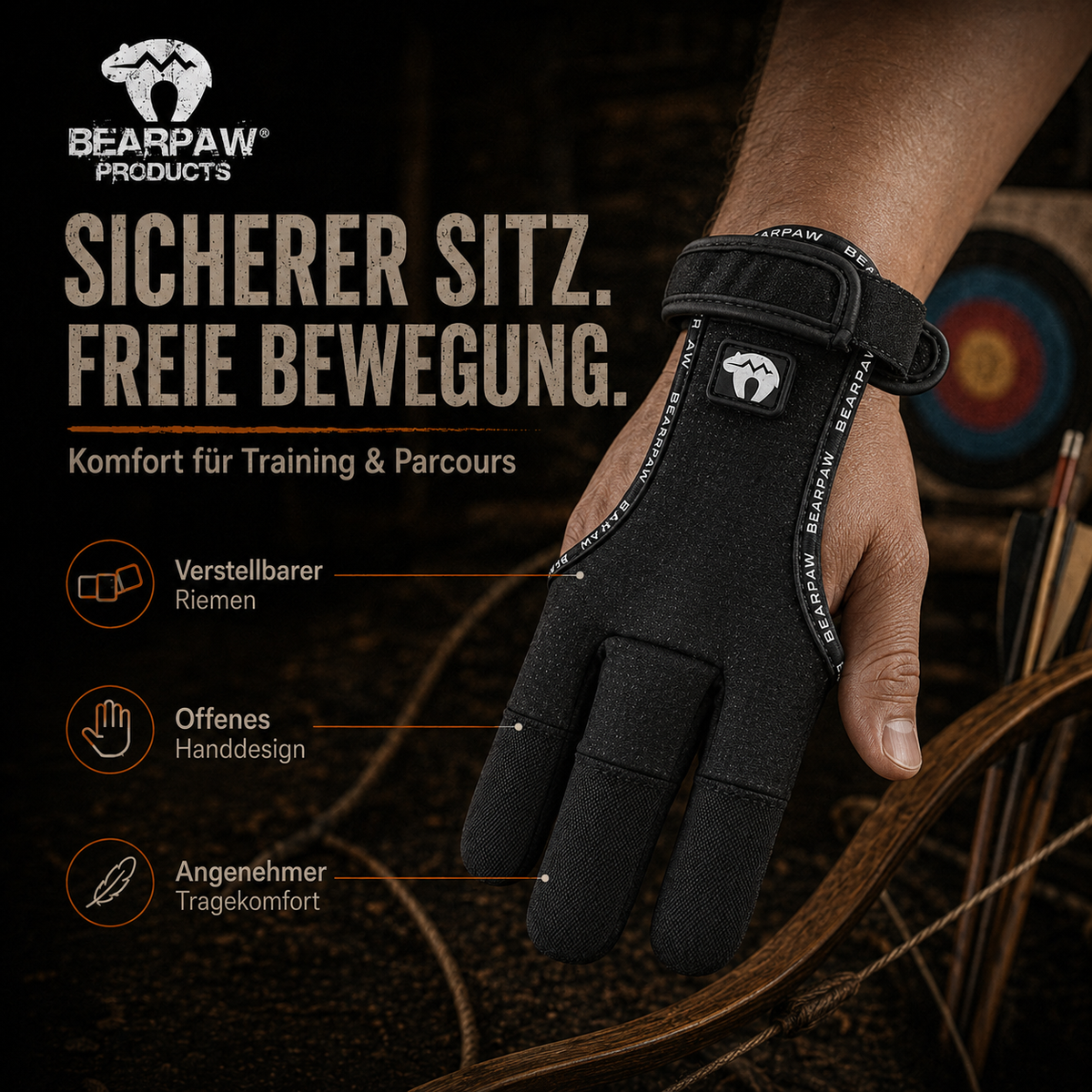 Schießhandschuh Dynamic Schwarz