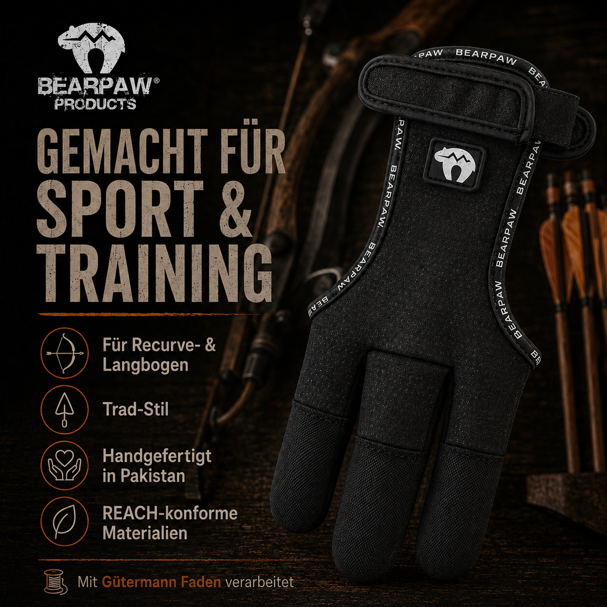 Schießhandschuh Dynamic Schwarz